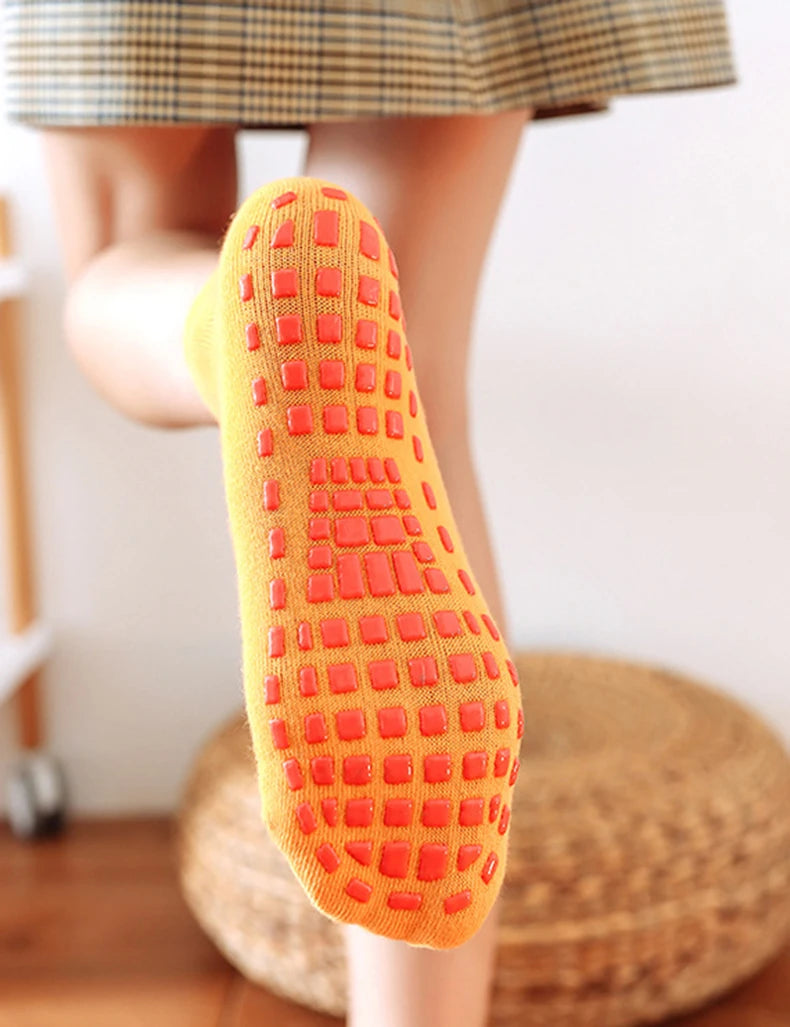 Calcetines antideslizantes para niños y adultos, calcetines de trampolín para padres e hijos, calcetines de algodón elásticos, calcetines deportivos para niños y niñas