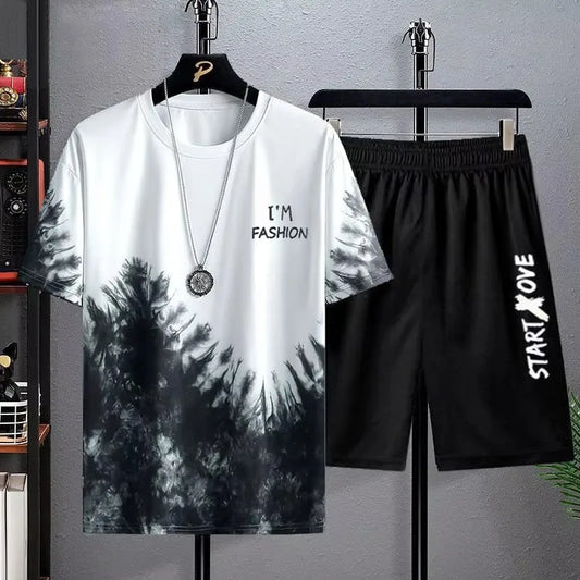 Conjuntos de verano de secado rÃƒÂ¡pido para hombre, chÃƒÂ¡ndales de moda, pantalÃƒÂ³n corto informal transpirable de manga, Camiseta deportiva con estampado 3D + Pantalones cortos, conjunto de baloncesto