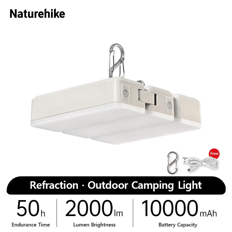 Naturehike-luz LED para tienda de campaña, linterna portátil recargable, lámpara de trabajo, iluminación de mantenimiento al aire libre, luz plegable tipo C