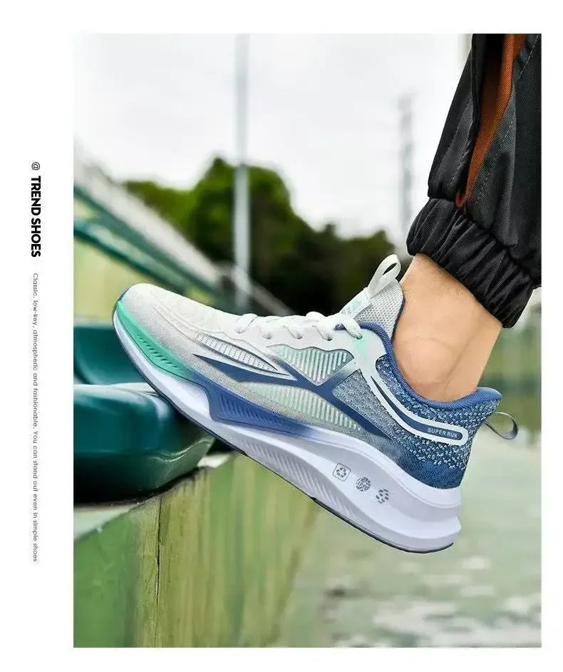 Zapatos para correr y caminar para hombre: zapatillas de tenis con cordones, ligeras, cómodas y transpirables