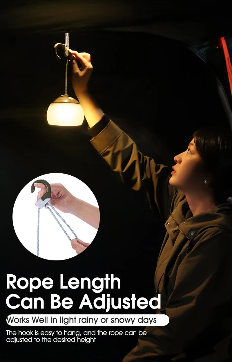 WEST BIKING-luz colgante para tienda de campaña, linternas portátiles para acampar, luz Led recargable por USB, lámpara de campamento para emergencias al aire libre