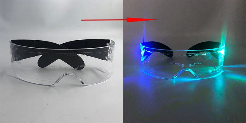 Gafas luminosas coloridas con luz LED, lentes de neón brillantes, parpadeantes para fiesta, club nocturno, DJ, decoración de fiesta de baile
