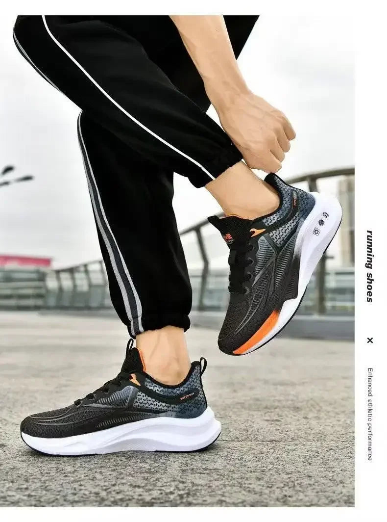 Zapatos para correr y caminar para hombre: zapatillas de tenis con cordones, ligeras, cómodas y transpirables
