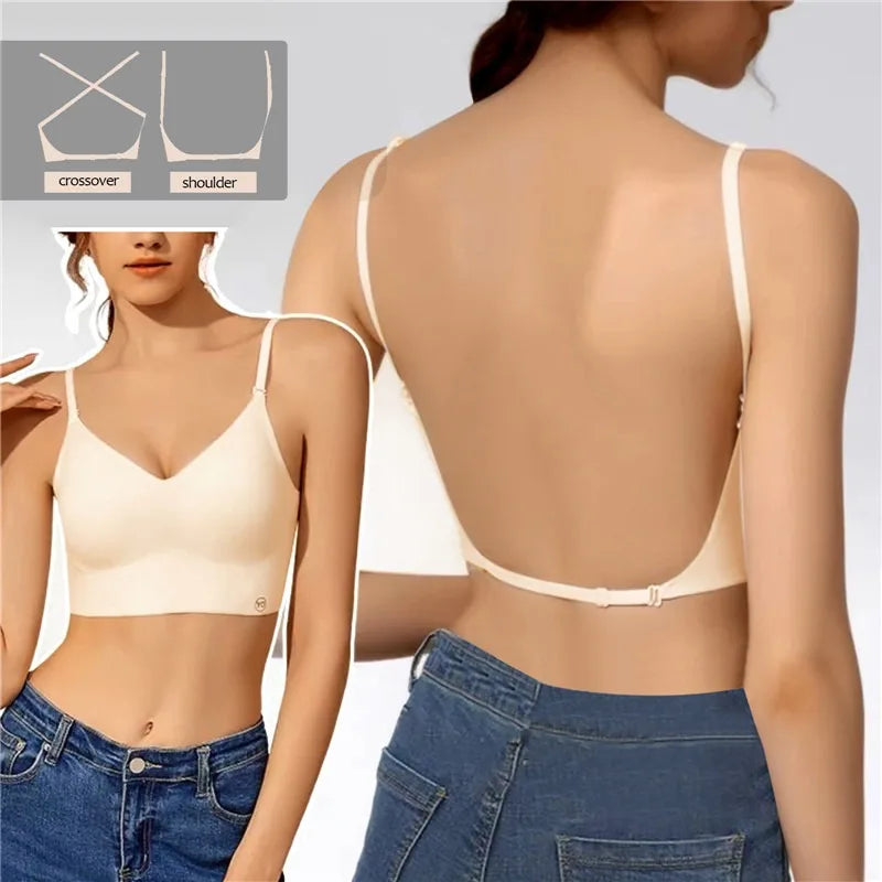 Sujetadores acolchados sin costuras ultrafinos para mujer, ropa interior de seda de hielo, lencería Sexy de pecho pequeño, Push Up, Tops de tubo Sexy, sujetador íntimo