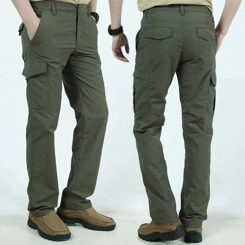 Pantalones tácticos militares Cargo para hombre, pantalones impermeables, pantalones casuales, resistentes al desgaste, con múltiples bolsillos, para senderismo al aire libre, pantalones de trabajo para hombre