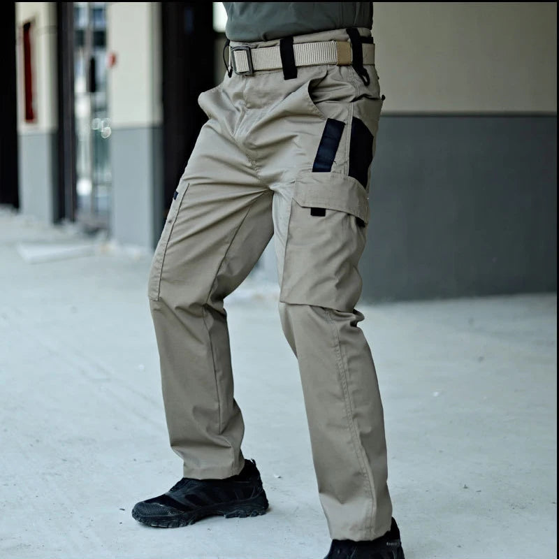 Nuevos pantalones de trabajo tácticos para hombre, pantalones Cargo para exteriores, pantalones impermeables con múltiples bolsillos, ropa de trabajo para exteriores para otoño y primavera, pantalones de senderismo