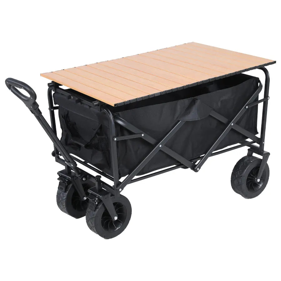 Carro de playa plegable, carro plegable de gran capacidad, carro plegable para exteriores, carrito portátil para acampar en el jardín