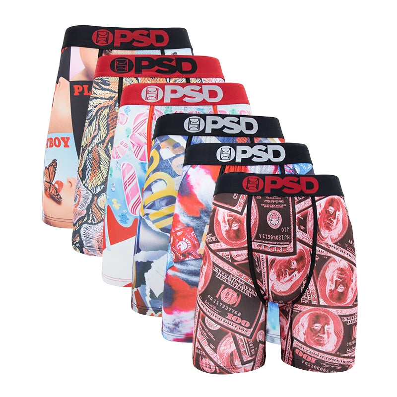 6 uds estampado de moda ropa interior para hombre Boxer Cueca bragas masculinas lencería calzoncillos para hombre Panty Boxershorts Sexy S-XXL