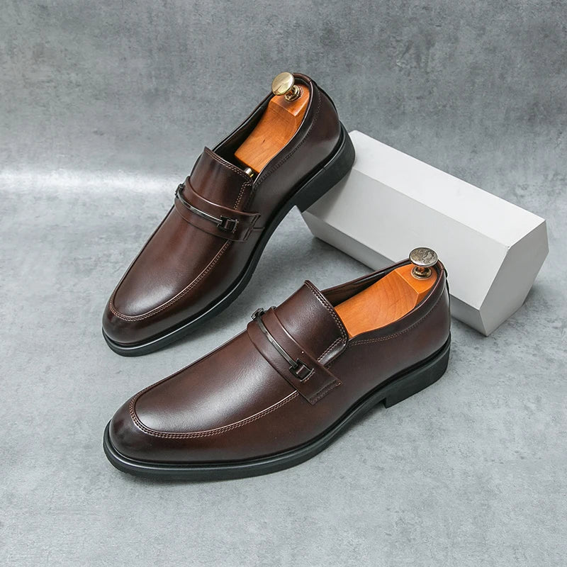 Mocasines casuales clÃ¡sicos para hombre, zapatos de conducciÃ³n, moda masculina, zapatos cÃ³modos de cuero para boda, zapatos de vestir negros de negocios