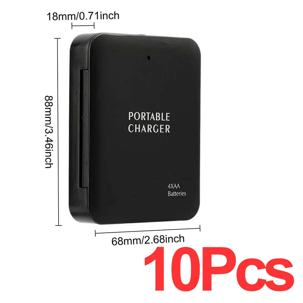 Cargador portátil 4 AA, Banco de energía de batería USB, luz LED, cargador de emergencia para acampar al aire libre para teléfono, montañismo, senderismo