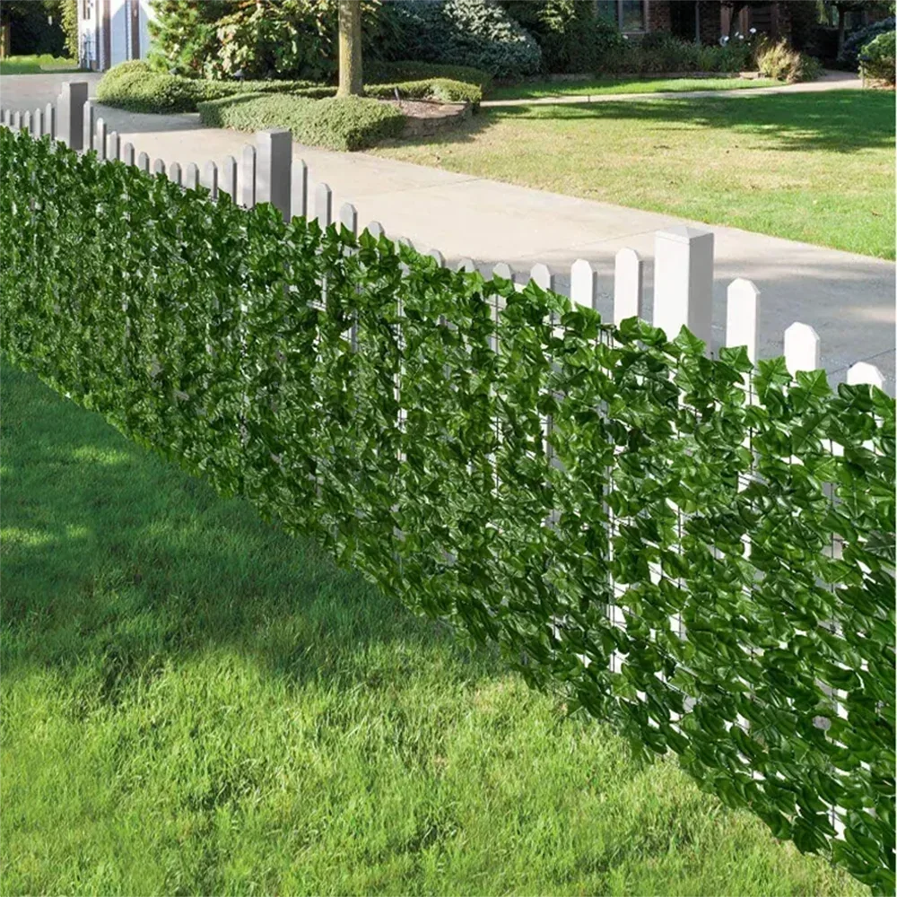 Paneles de valla de hojas verdes artificiales de 1M/3M, pantalla de valla de privacidad falsa para decoración del hogar, jardín y balcón al aire libre