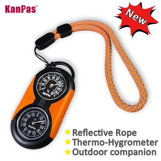 KANPAS Kit de brújula con termómetro/Kit de termohigrómetro de calidad/para exteriores, Camping, senderismo, senderismo, caza, ahorro en vivo, supervivencia