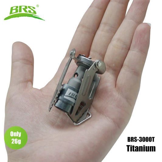 BRS-estufa de Gas para exteriores, Mini quemador de Gas para acampar, 25g, ultraligero, titanio, Picnic, senderismo, cocina, horno de supervivencia BRS-3000T