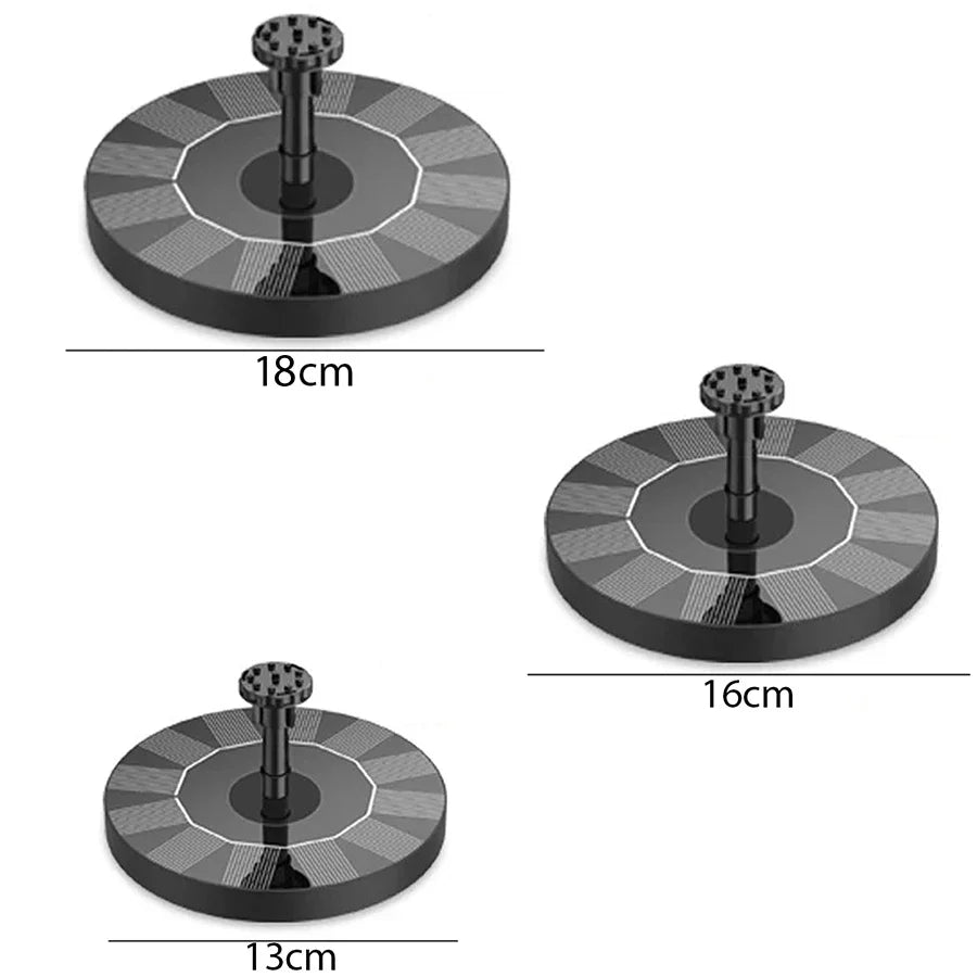Bombas para fuente flotante con energía solar en 13 cm, 16 cm, 18 cm Tamaños: Ideal para baños de pájaros, piscinas de jardín y decoración de estanques