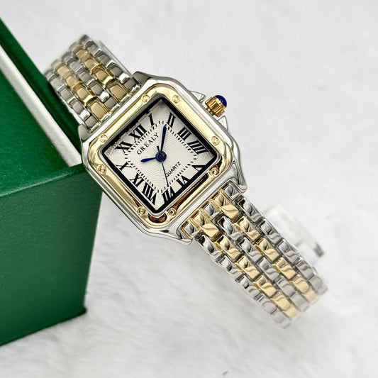 Relojes de lujo para mujer, relojes de pulsera cuadrados de cuarzo de marca clásica para mujer, correa de aleación, reloj de pulsera de negocios para mujer