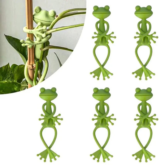 Corbata para plantas en forma de rana, Cable reutilizable, planta de jardín, vid, flor, Clip vegetal, soporte Flexible ajustable para tallo