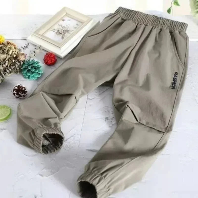 Primavera otoño estilo secado rápido deportes verano niños ropa niños pantalones casuales finos transpirables mediados grandes niños