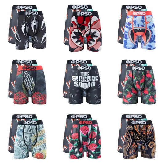 OZPSD, 2 uds., ropa interior para hombre, calzoncillos estampados transpirables para hombre, bragas para hombre de talla grande, Boxershorts sexis para nadar, Boxers para hombre, calzoncillos