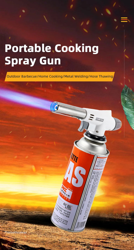 Pistola de llama antorcha para cocinar autólisis Gas butano quemador de soldadura quemador de Gas llama soplete de Gas soplado para barbacoa Camping Cookin