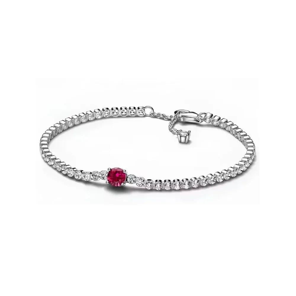 Nuevo original Plata de Ley 925 chapada brillante en forma de corazón collar pulsera mujer regalo de cumpleaños del Día de San Valentín joyería DIY