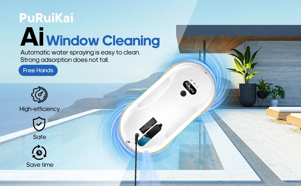 Robot aspirador de limpieza por pulverización de agua automático para ventanas del hogar, limpiaparabrisas eléctrico con control remoto, limpiaparabrisas para el hogar