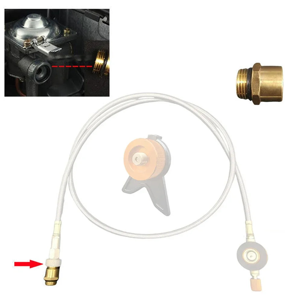 Adaptador de cobre para estufa de Camping, convertidor de Gas, casete, horno, conector de estufa, piezas de conversión de apagado automático