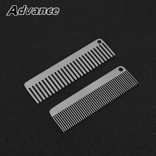 Peine pequeño de aleación de titanio, peines portátiles, llavero para acampar, accesorios, herramienta pequeña para exteriores