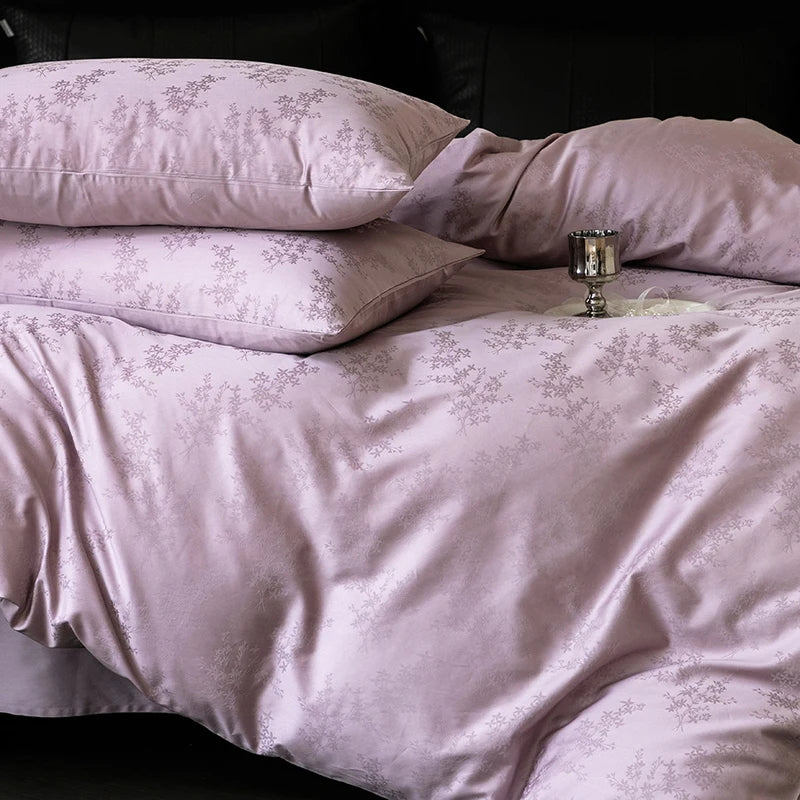 Nuevos juegos de cama de lujo 2025 100% algodón: fibra larga, alta densidad, jacquard satinado, cama de 1,5 m/1,8 m