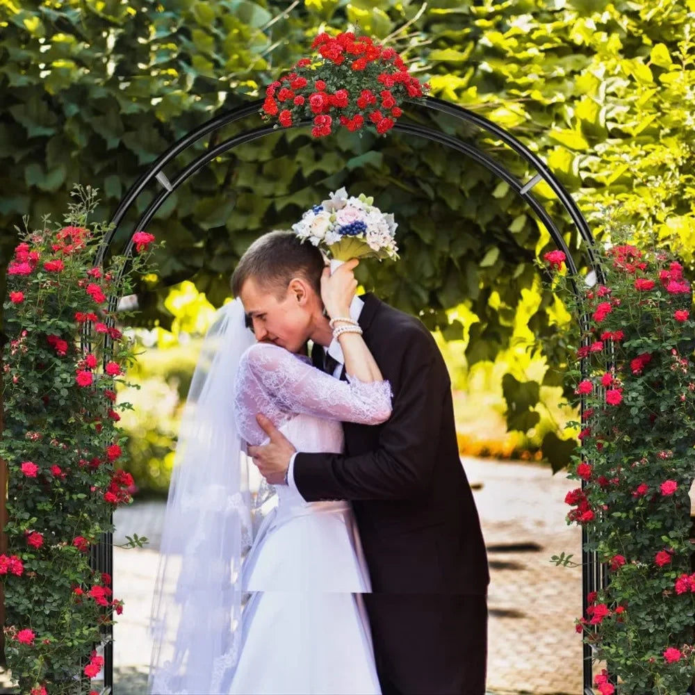 Arco de jardín de metal, cenador exterior de 7,2 pies / 86" para plantas trepadoras: ideal para bodas o jardines