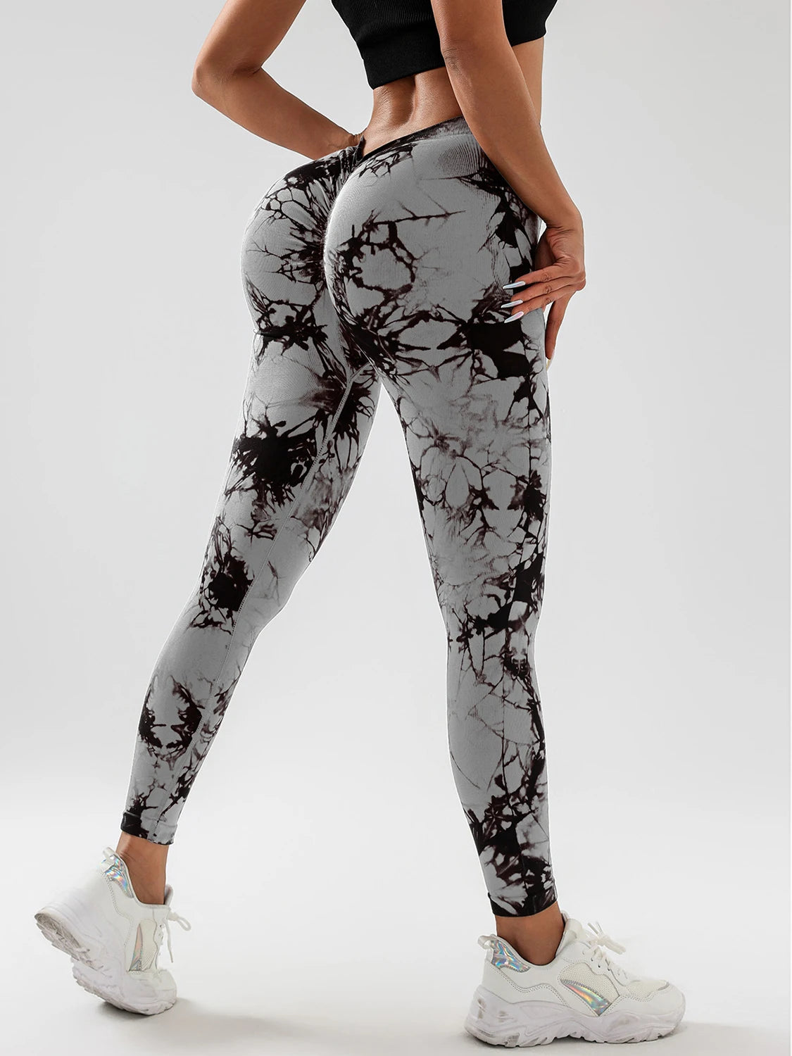 FITTOO V-Buttocks Leggings para mujer Tie Dye Scrunch Butt pantalones de Yoga Fitness atlético Sexy traje de gimnasio ropa femenina medias deportivas