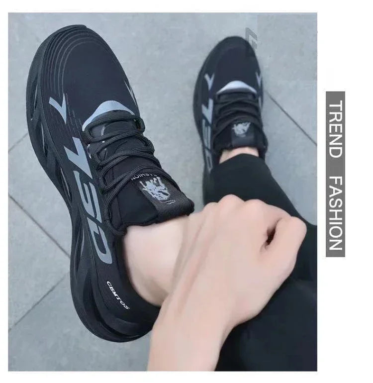 Zapatos deportivos informales de malla ligera para hombre, zapatillas transpirables de verano para correr, suela suave a la moda, cÃ³modas zapatillas antideslizantes para hombre