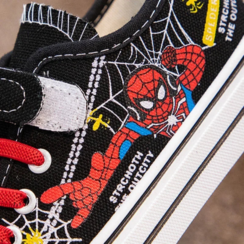 Zapatos de lona Disney para niños, zapatillas de deporte de Spiderman para niños, zapatos antideslizantes para estudiantes, zapatos deportivos de fondo suave para exteriores