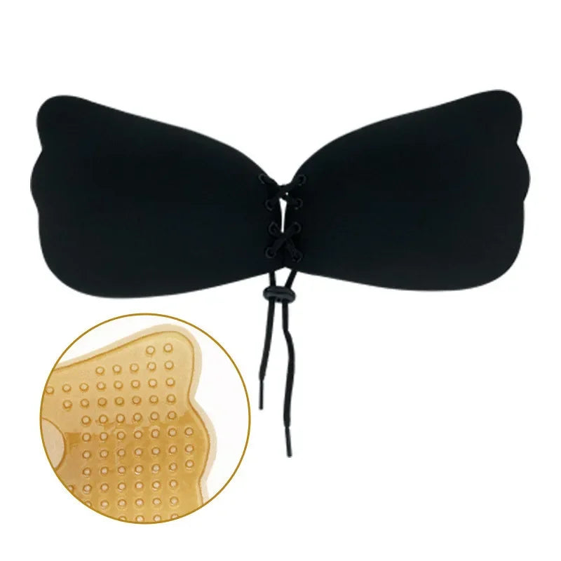 Sujetador Sexy para mujer, Sujetador Invisible de realce, autoadhesivo de silicona, cierre frontal sin costuras, adhesivo, sin espalda, sin tirantes