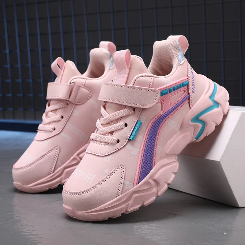 Zapatos informales para niños, zapatos de suela blanda para niños, zapatillas antideslizantes, zapatos para estudiantes al aire libre, calzado deportivo rosa para caminar para niñas