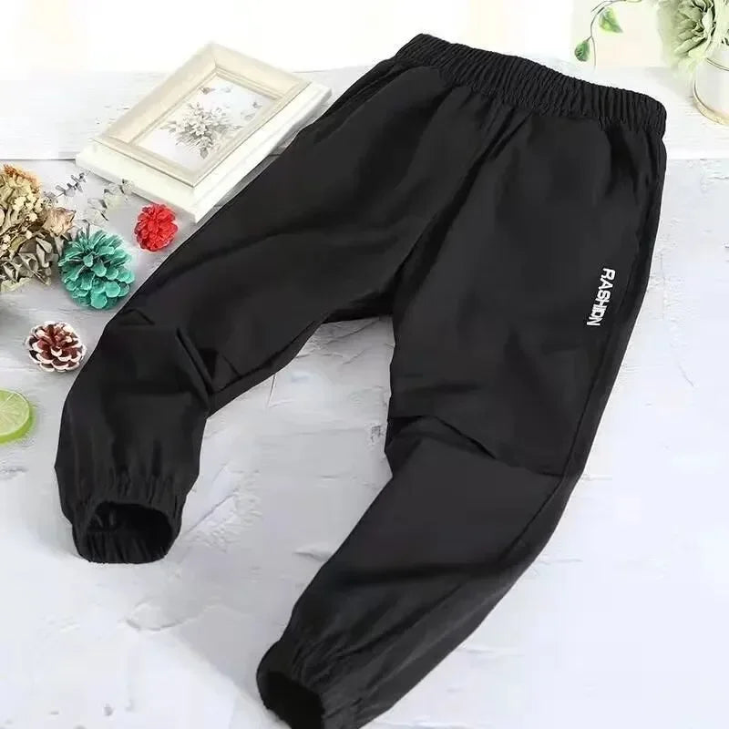 Primavera otoño estilo secado rápido deportes verano niños ropa niños pantalones casuales finos transpirables mediados grandes niños