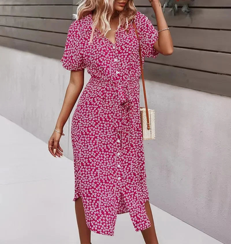 022Vestido Amazon Independent Station Venta rápida Estilo de vacaciones casual Primavera Verano Falda de dobladillo ancho sexy