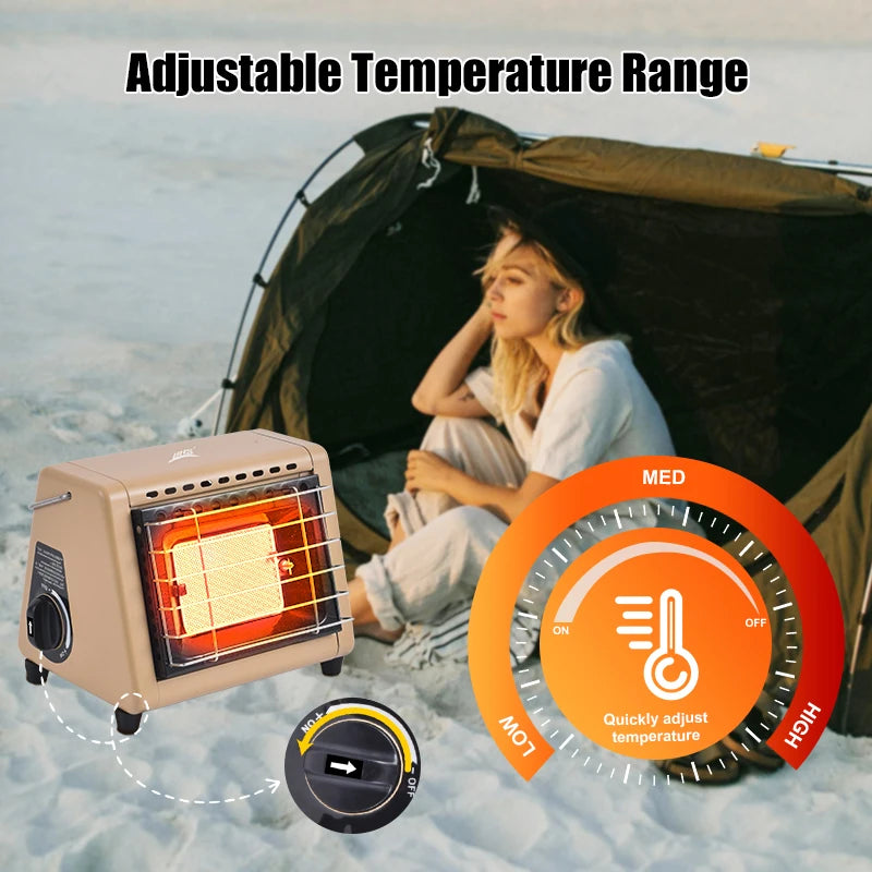 Calentador de tienda portátil BRS-H23, calentador de butano para espacio exterior de 1500W con válvula de Control, calentador de Patio de rayos infrarrojos para acampar en invierno