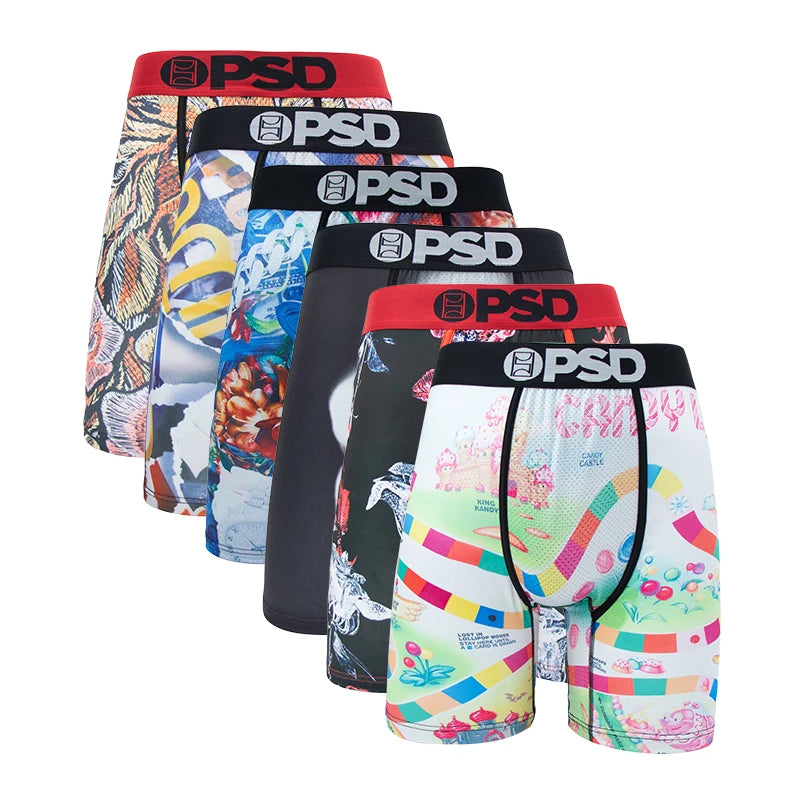 6 uds estampado de moda ropa interior para hombre Boxer Cueca bragas masculinas lencería calzoncillos para hombre Panty Boxershorts Sexy S-XXL