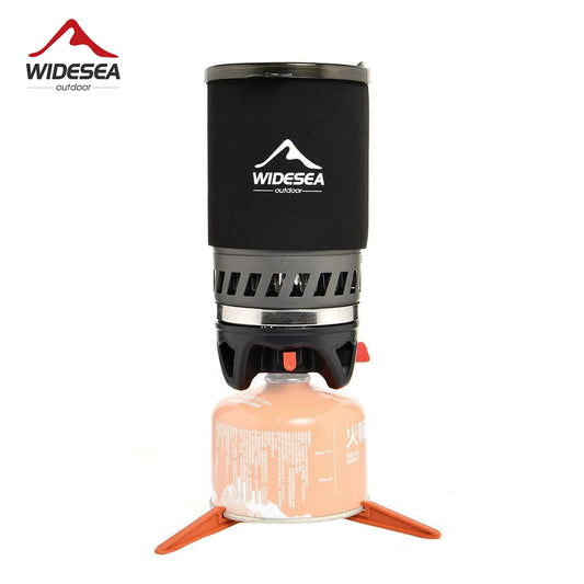 Widesea-Sistema de cocina para acampar con intercambiador de calor, estufa de Gas para exteriores, quemador, taza de cafÃ© para turismo, vajilla