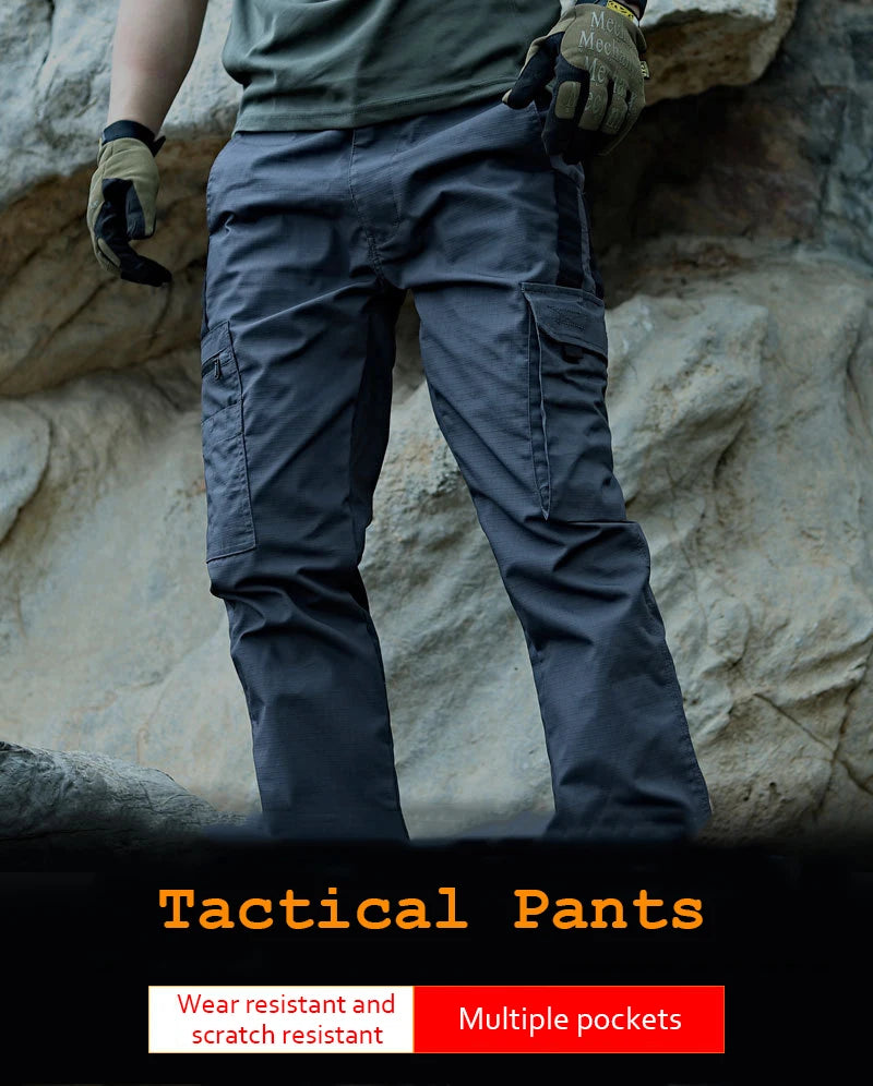 Nuevos pantalones de trabajo tácticos para hombre, pantalones Cargo para exteriores, pantalones impermeables con múltiples bolsillos, ropa de trabajo para exteriores para otoño y primavera, pantalones de senderismo