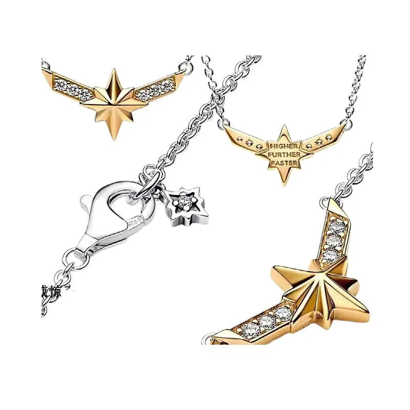 Nuevo original Plata de Ley 925 chapada brillante en forma de corazón collar pulsera mujer regalo de cumpleaños del Día de San Valentín joyería DIY