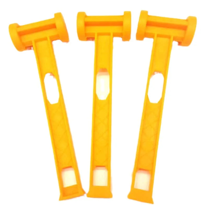 Martillo de camping amarillo, martillo para tienda de campaña, martillo de plástico, martillo portátil para tienda de campaña de plástico de doble cara, para exteriores, accesorio para tienda.