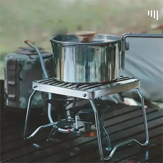 Parrilla de Camping plegable portátil de acero inoxidable, parrilla para barbacoa al aire libre, Mini estufa, ligera, compacta para Picnic, senderismo, viajes