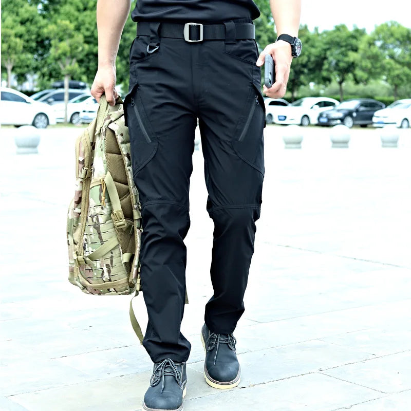 Pantalones tácticos militares Cargo para hombre, pantalones impermeables, pantalones casuales, resistentes al desgaste, con múltiples bolsillos, para senderismo al aire libre, pantalones de trabajo para hombre