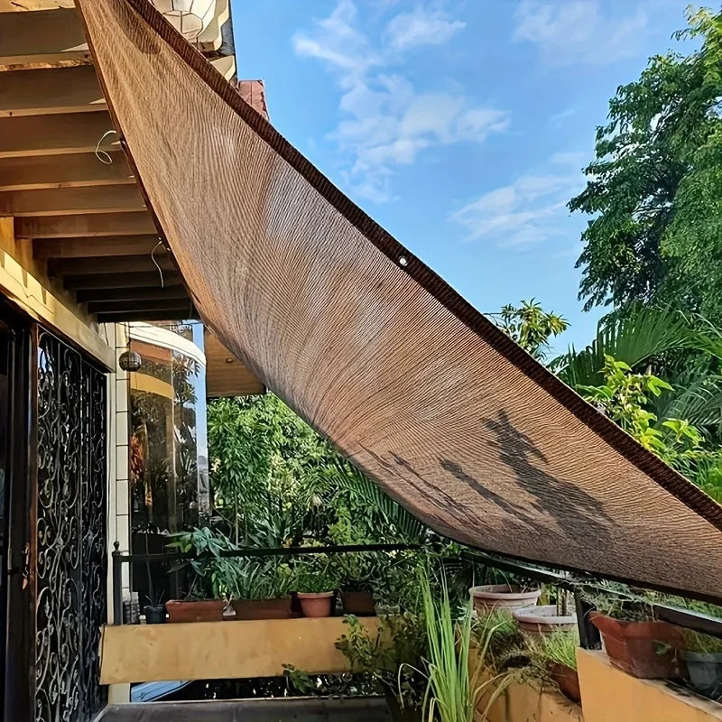 Toldo de protección UV marrón duradero, red parasol para exteriores, varios tamaños disponibles para viajes, picnics y piscinas