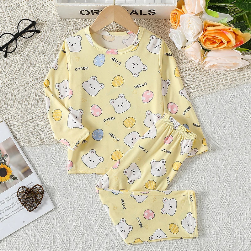 Conjunto de pantalones cortos de manga corta para niños, cómodo y versátil, informal, para el hogar y al aire libre, 2 piezas, verano