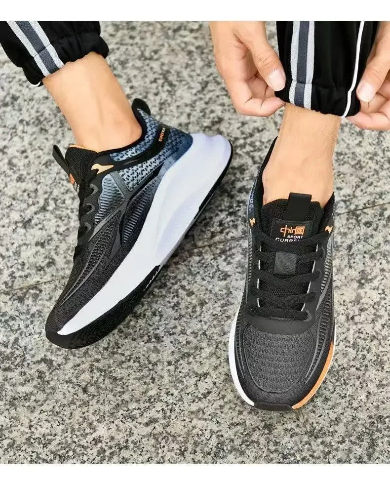 Zapatos para correr y caminar para hombre: zapatillas de tenis con cordones, ligeras, cómodas y transpirables