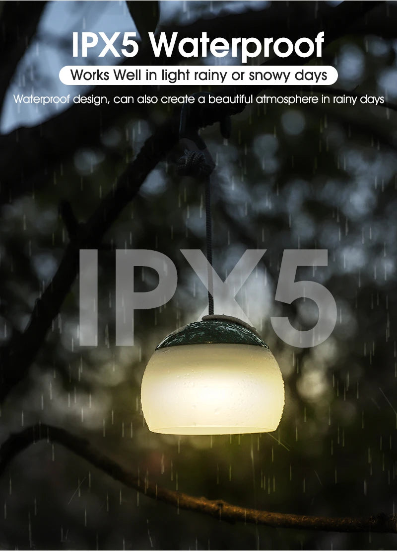 WEST BIKING-luz colgante para tienda de campaña, linternas portátiles para acampar, luz Led recargable por USB, lámpara de campamento para emergencias al aire libre