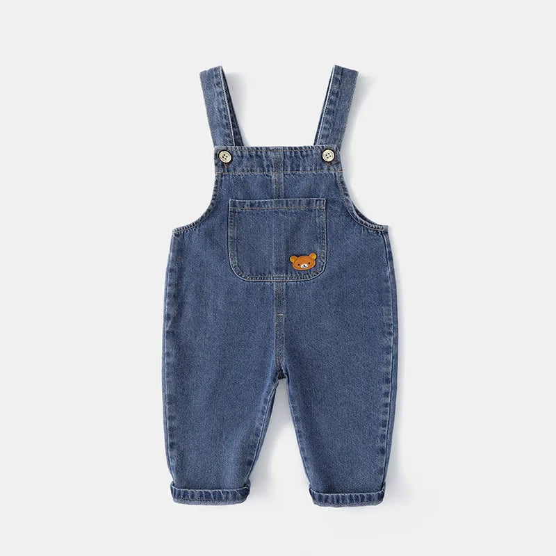 Monos de algodón suave para bebés, pantalones largos de dibujos animados para primavera y otoño, monos informales para niñas, ropa para niños, pantalones con tirantes