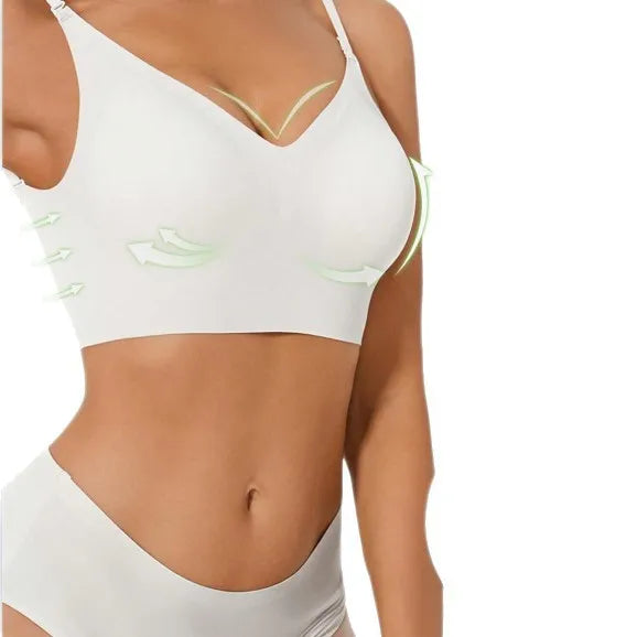 Sujetador Invisible para mujer, sujetadores con escote en U profundo, Top sin espalda para vestidos, lencería Sexy con correa transparente, ropa interior push-up sin tirantes